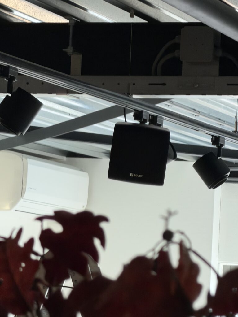 Ecler Opbouw speaker showroom lightrail